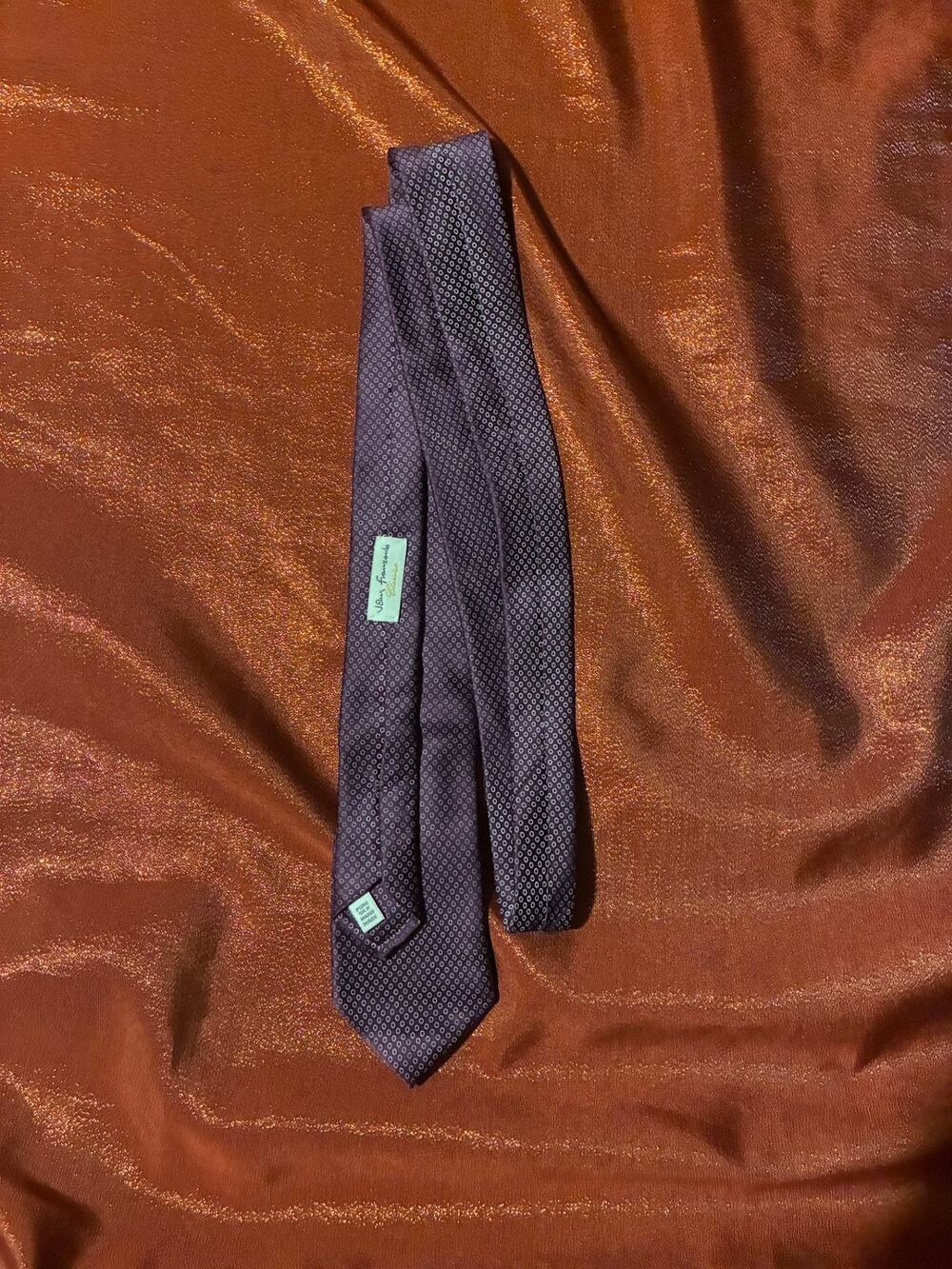 John Francis Classics Tie Mens Purple Geometric Silk Classic Necktie Patterned